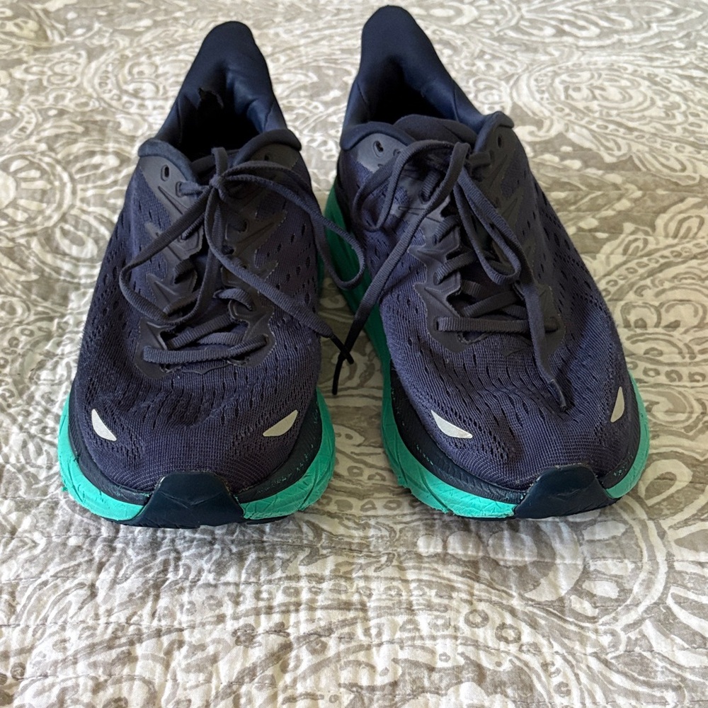 Hoka Women's Navy and Teal Athletic Running Shoes